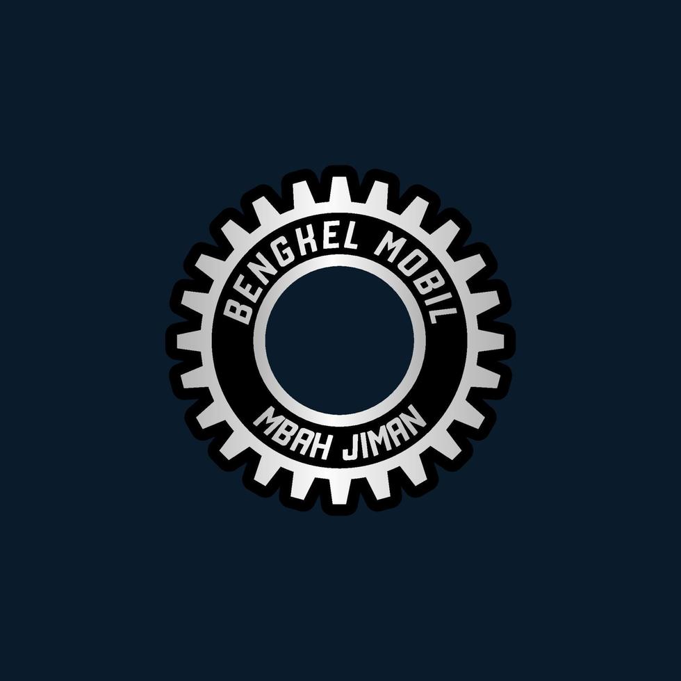 logotipo de carro metálico realista vetor