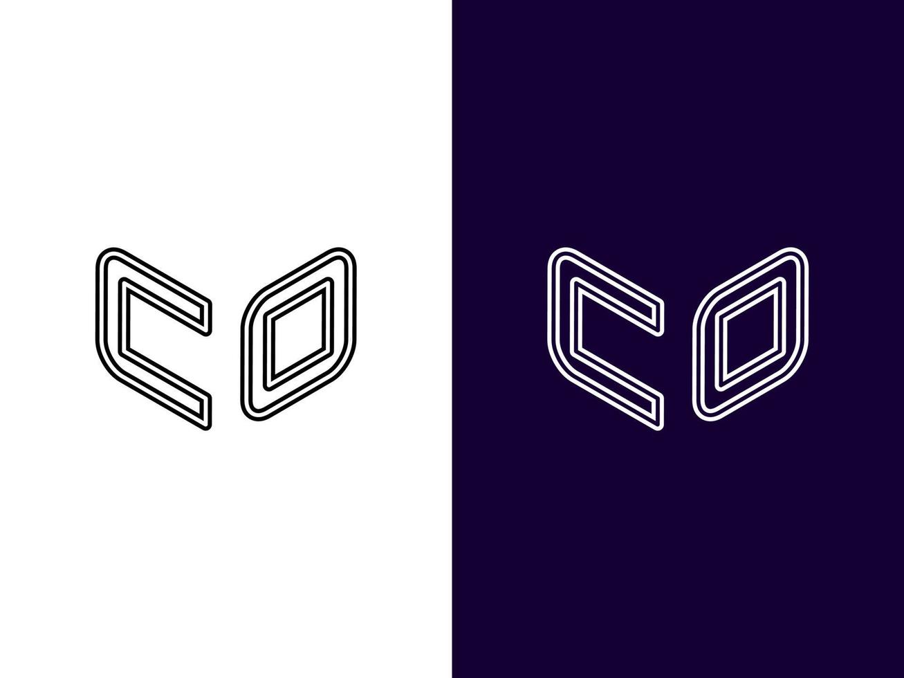 letra inicial co design de logotipo 3d minimalista e moderno vetor