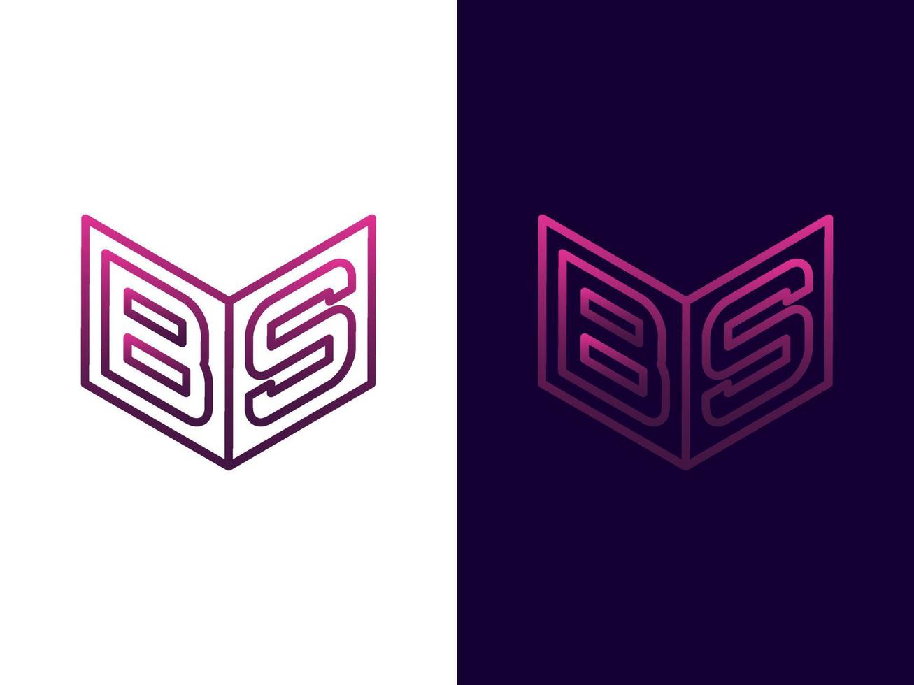 letra inicial bs design de logotipo 3d minimalista e moderno vetor