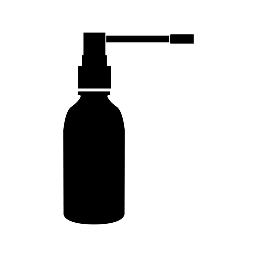 spray de garganta é ícone preto. vetor