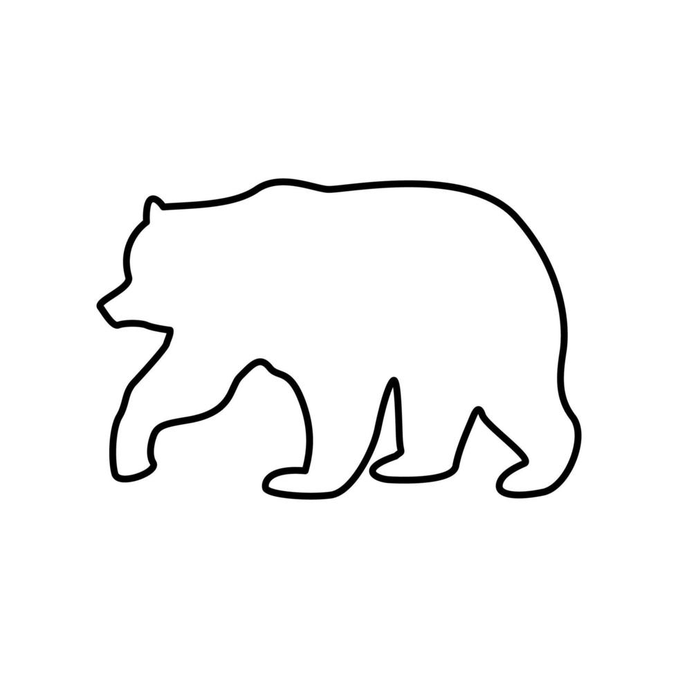 ícone de cor preta de urso. vetor