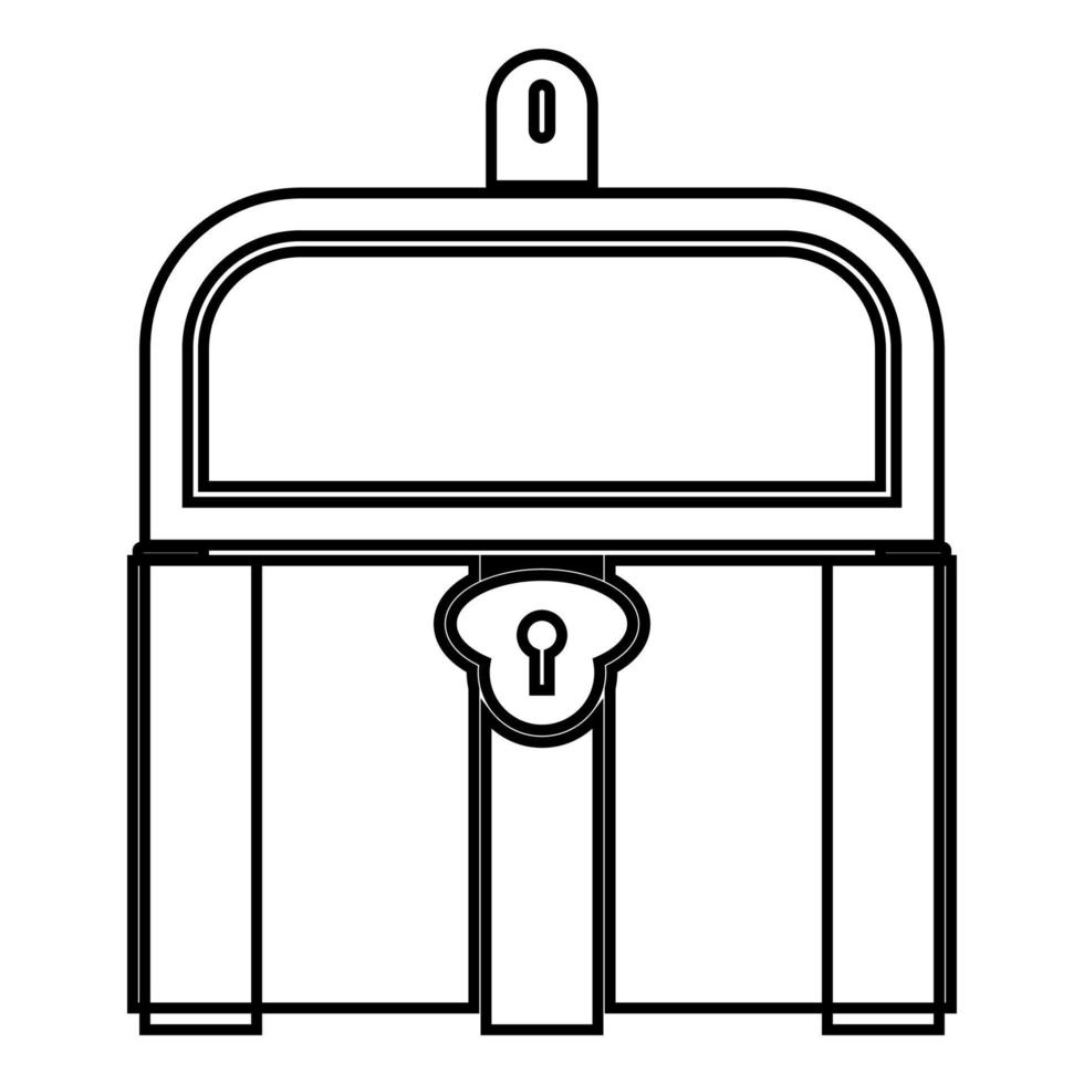 Kist ou trunk ícone ilustração de cor preta estilo simples imagem simples vetor