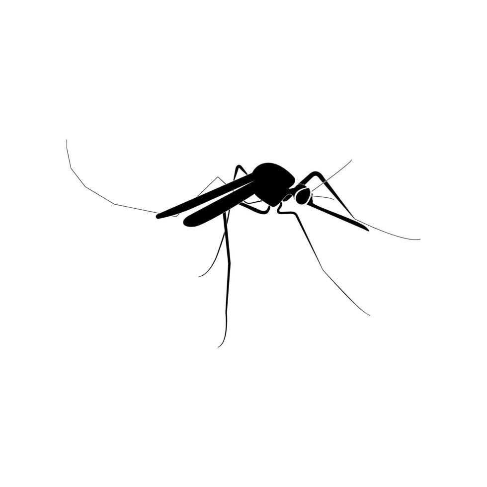 ícone de cor preta do mosquito. vetor
