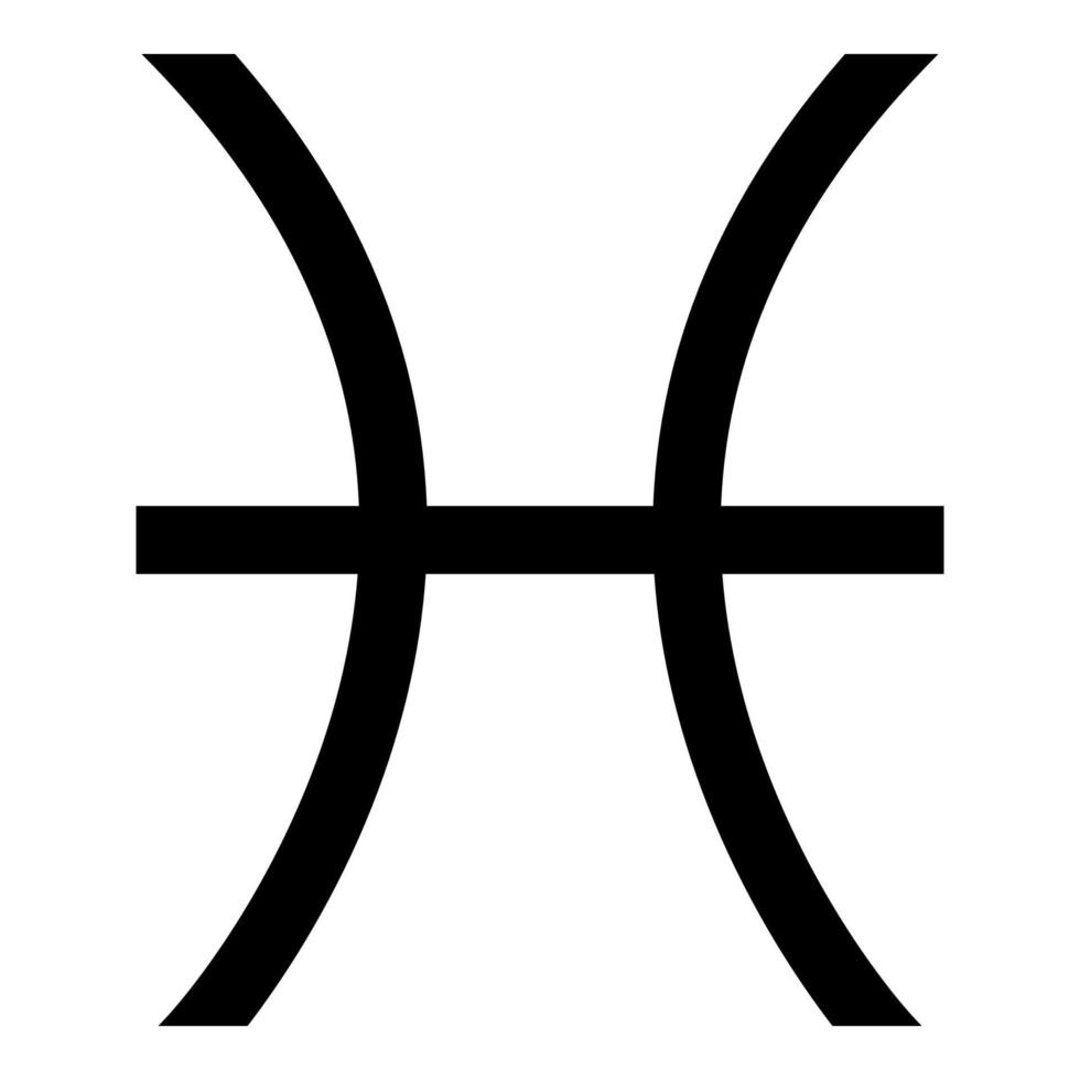 símbolo de peixes ícone do zodíaco ilustração de cor preta estilo simples imagem simples vetor