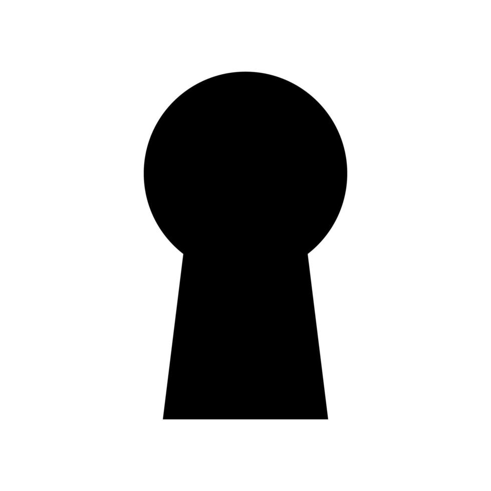 ícone de cor preta do buraco da fechadura. vetor