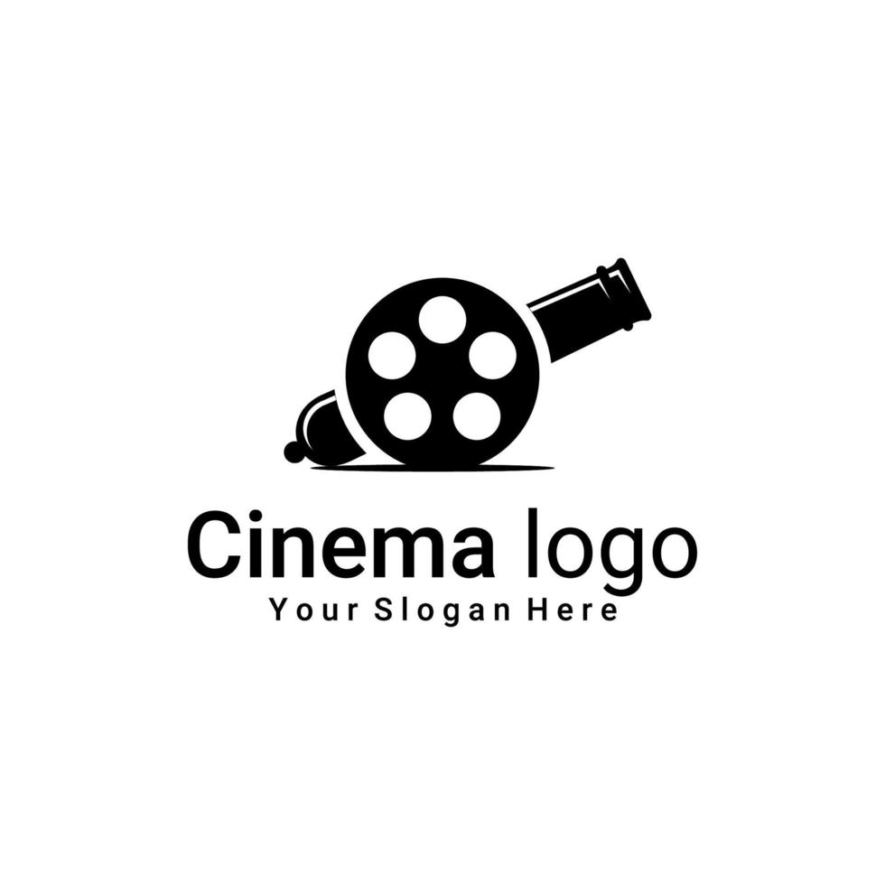 vetor de logotipo de cinema de canhão