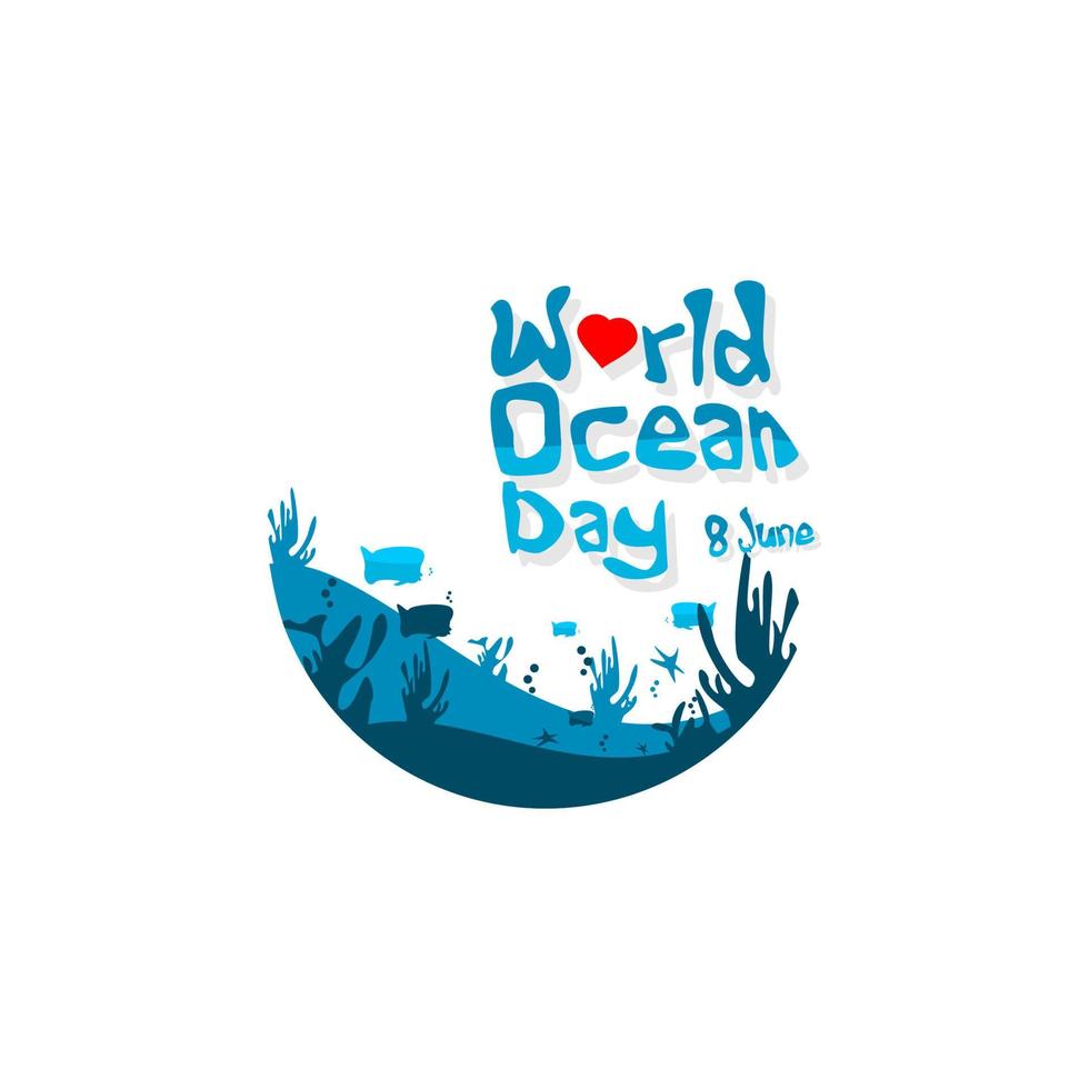 vetor do dia mundial dos oceanos