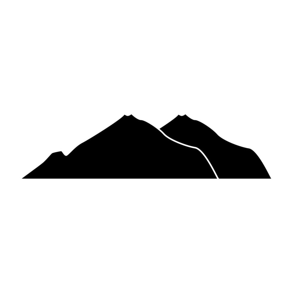 ícone de cor preta de montanha. vetor