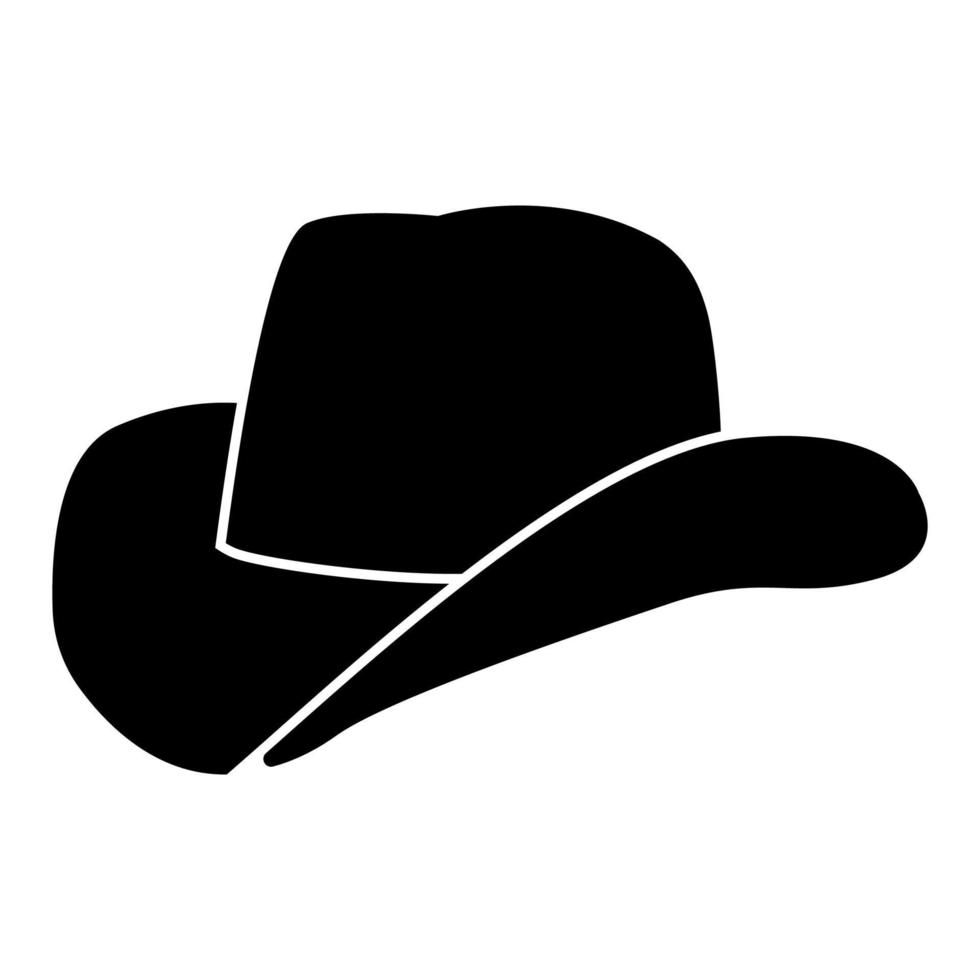 ícone de cor preta de chapéu de cowboy. vetor