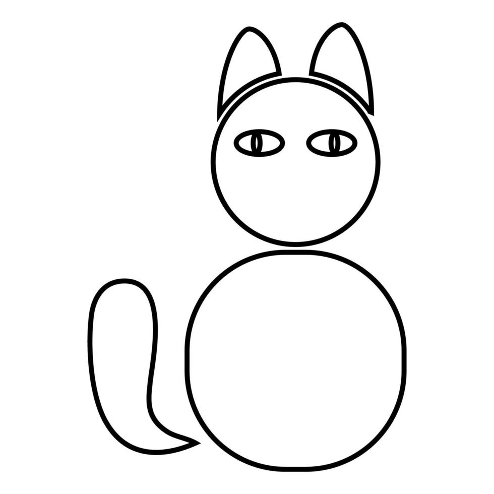 ícone de gato ilustração de cor preta estilo simples imagem simples vetor