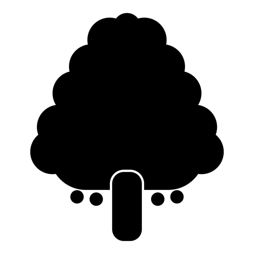 ícone de cor preta de árvore frutífera. vetor