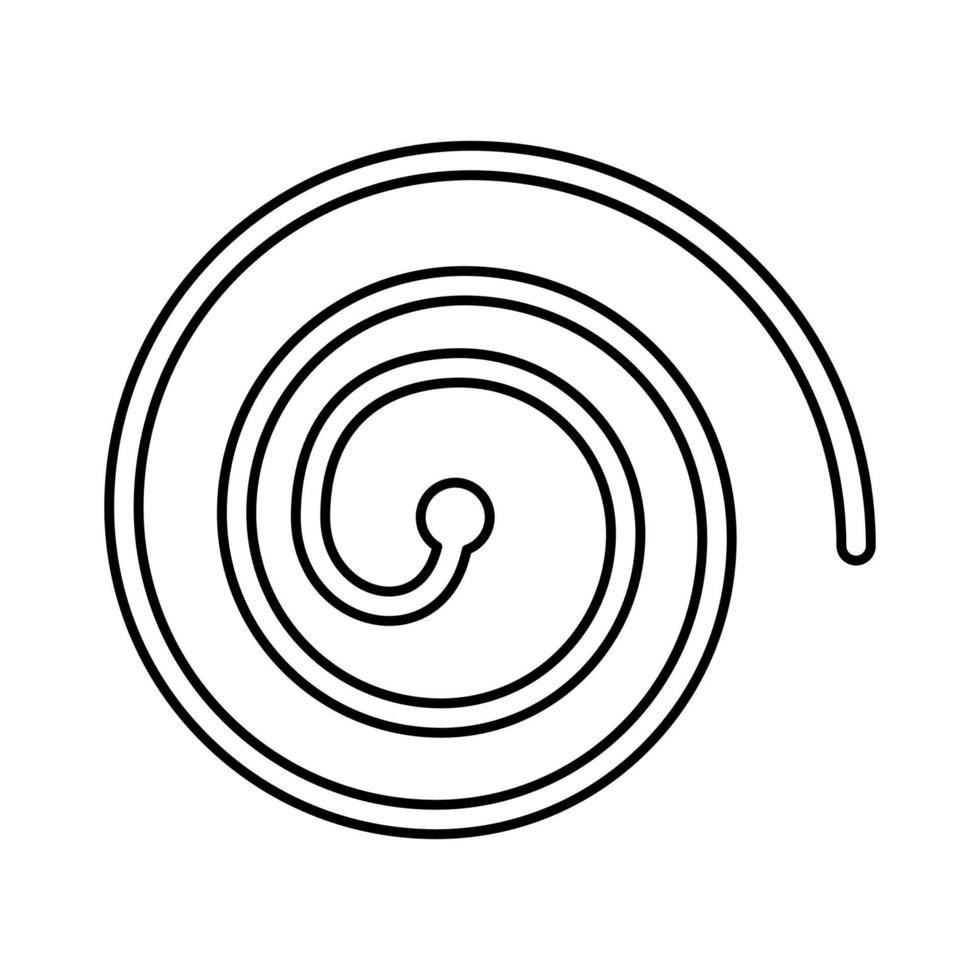 ícone de cor preta em espiral. vetor