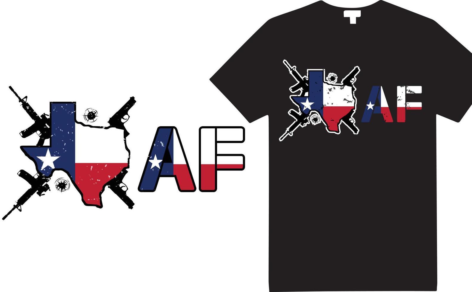 texas t-shirt design grapich com arma, rifle e bandeira vetor