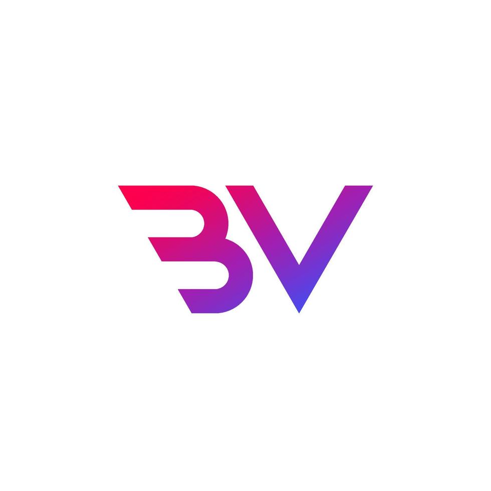 logotipo de letras bv, monograma em branco vetor