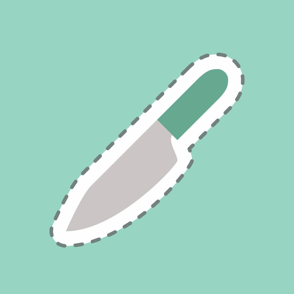 faca de chef de etiqueta - corte de linha - ilustração simples, curso editável bom para impressão vetor