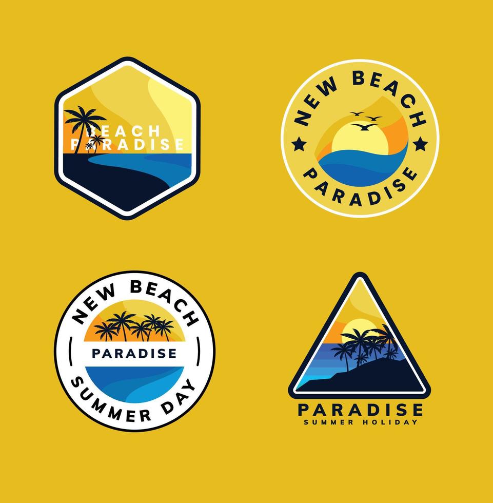 design de modelo de logotipo de praia moderno vetor