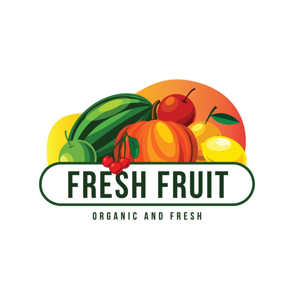 design de logotipo de frutas vetor