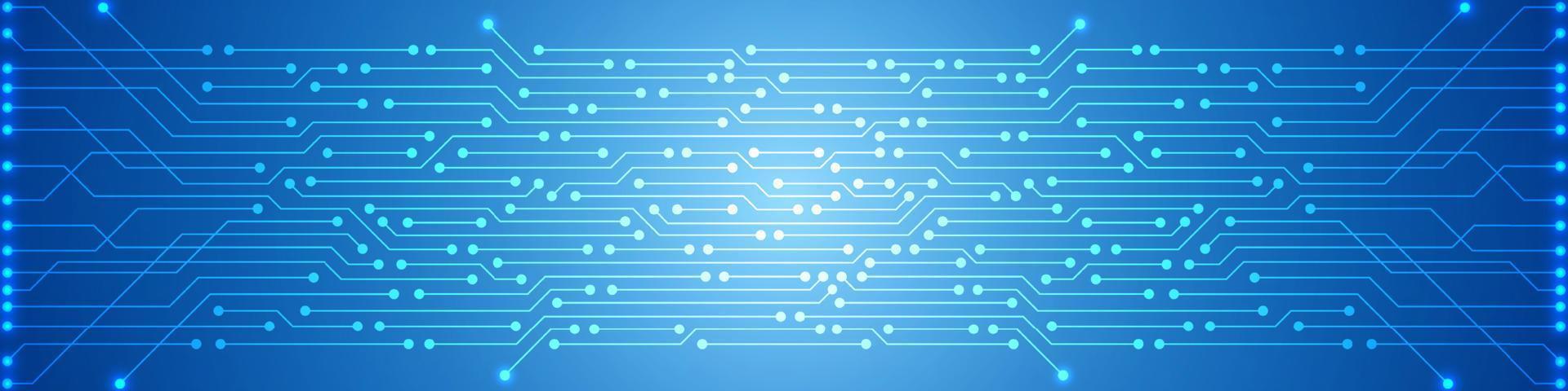 fundo de tecnologia de microchip, padrão de placa de circuito digital azul vetor