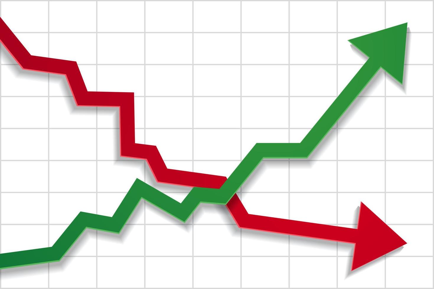 gráfico de negócios para cima e para baixo vetor