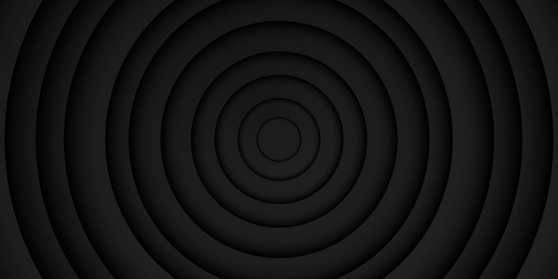 fundo de quadro preto abstrato, camada de sobreposição circular com, forma de círculo, design minimalista escuro com espaço de cópia, ilustração vetorial vetor