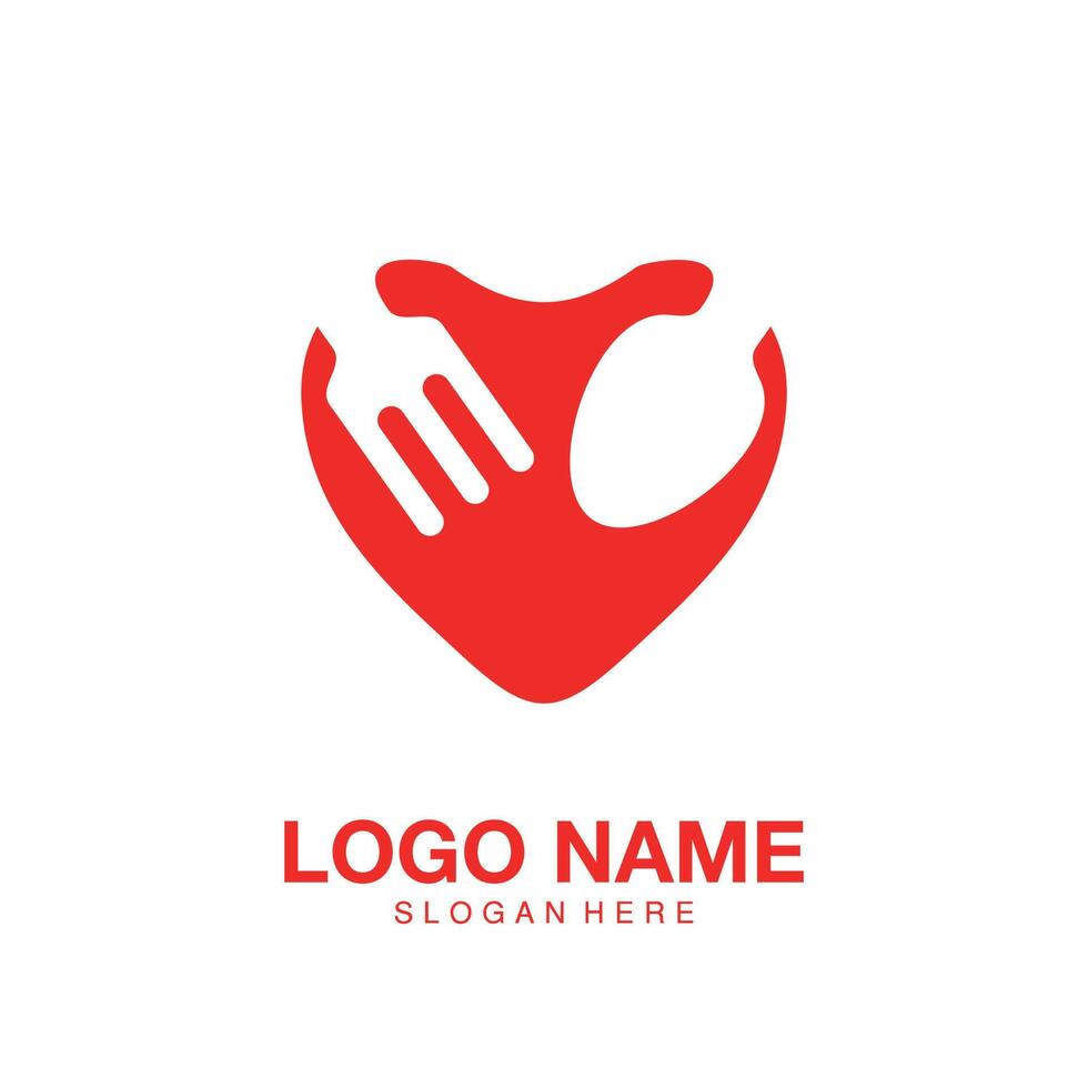 logotipo amor comida ícone símbolo ilustração vetorial vetor