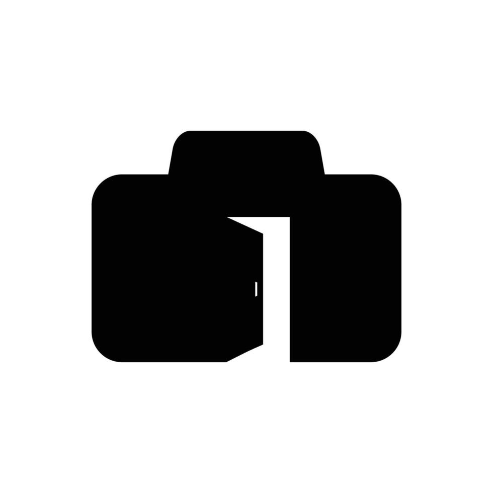 logotipo da porta da câmera ícone minimalista vetor símbolo design plano