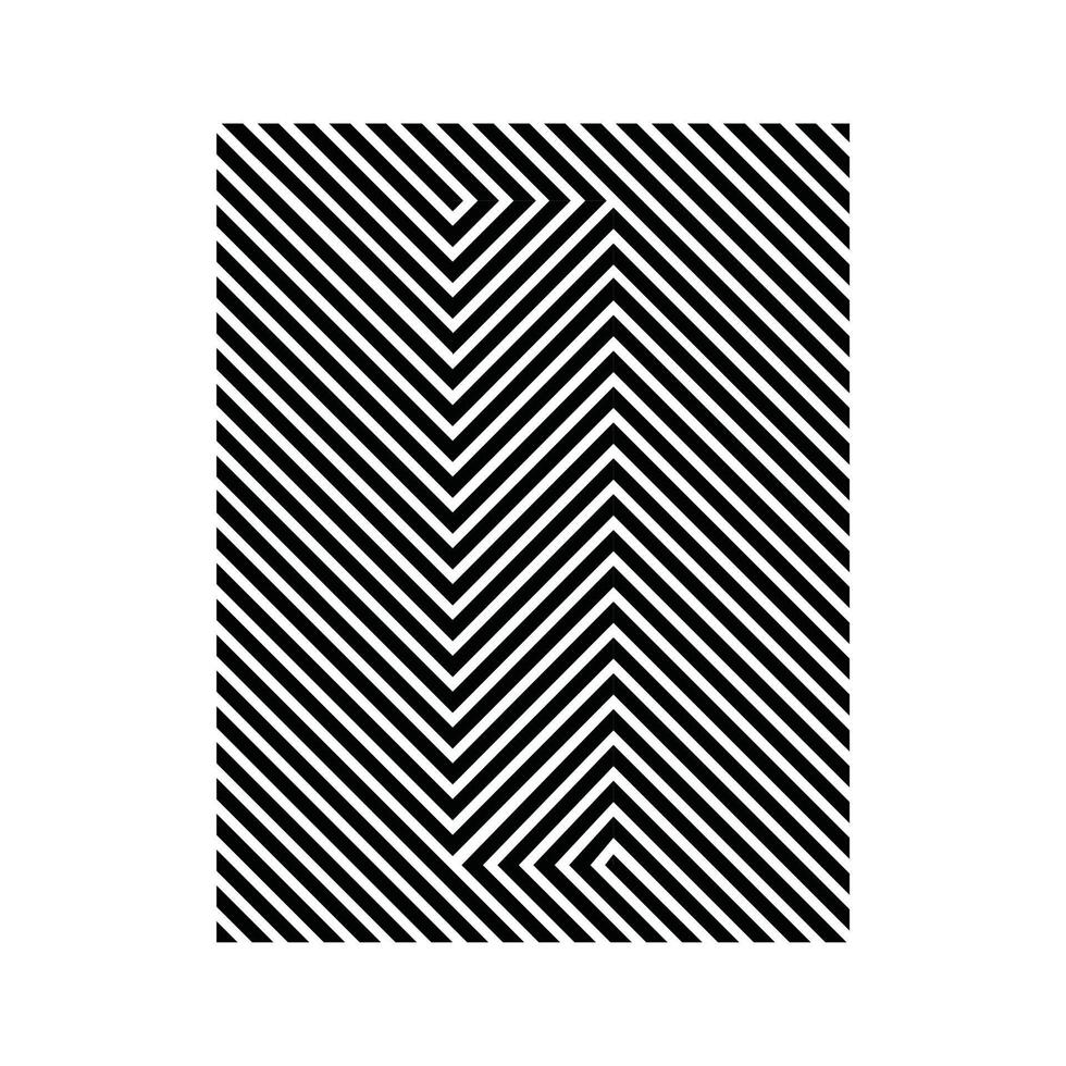 letra i ilustração em vetor de listra de olho de ilusão de linha paralela