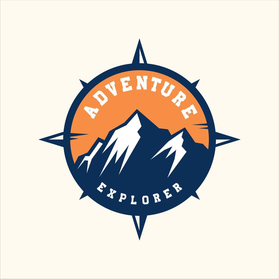 logotipo da montanha para aventura e logotipo ao ar livre vetor
