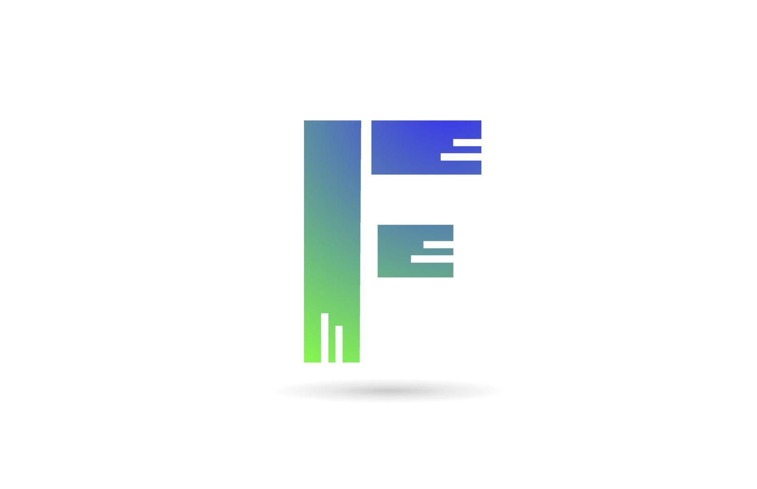 f logotipo de ícone de letra do alfabeto verde. design criativo para negócios ou empresa vetor