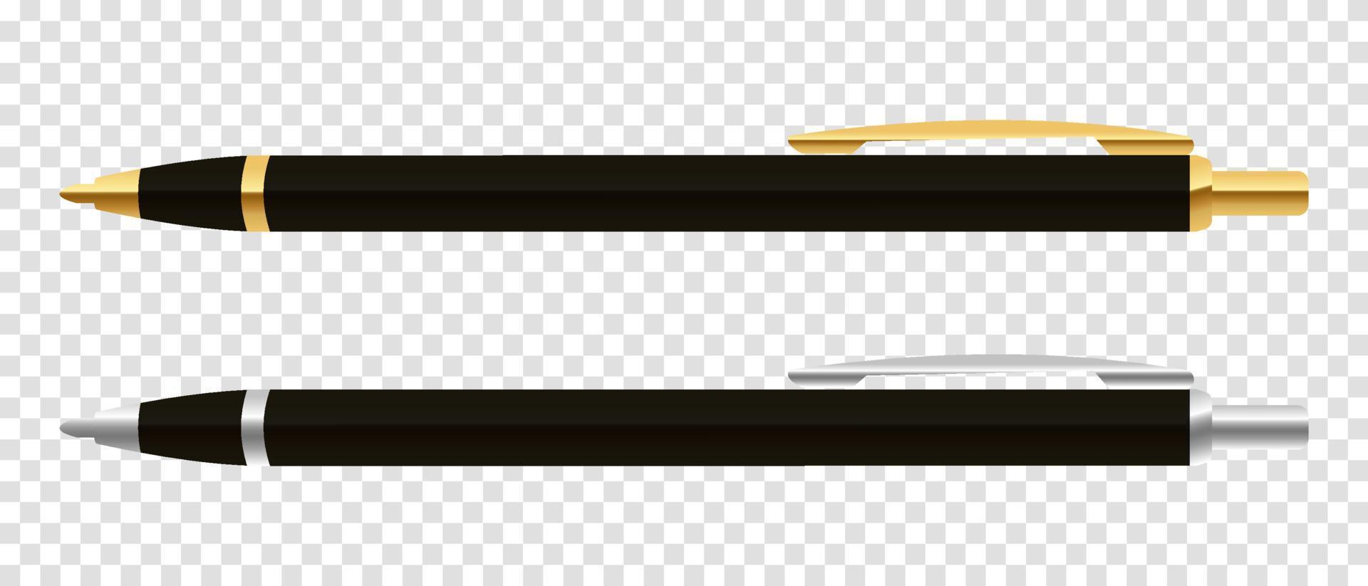 caneta esferográfica de vetor preto. caneta esferográfica clássica. ilustração vetorial