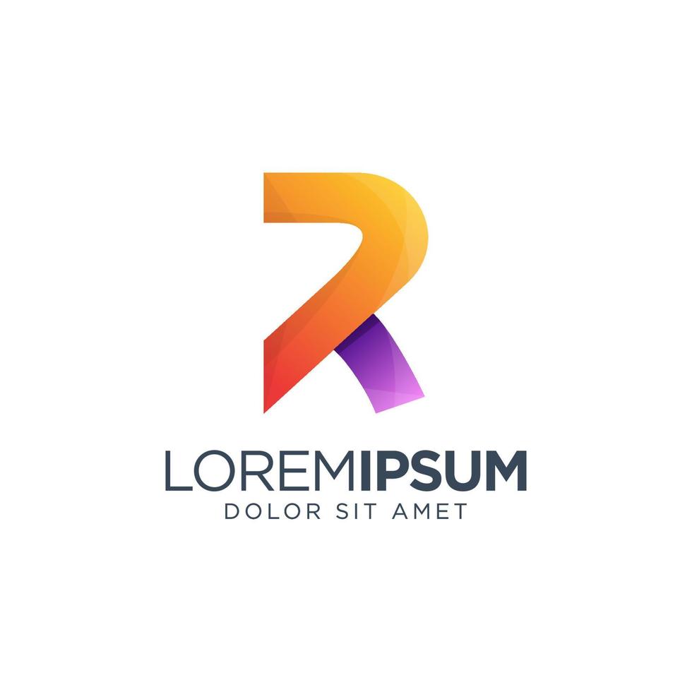 letra r design de logotipo colorido vetor