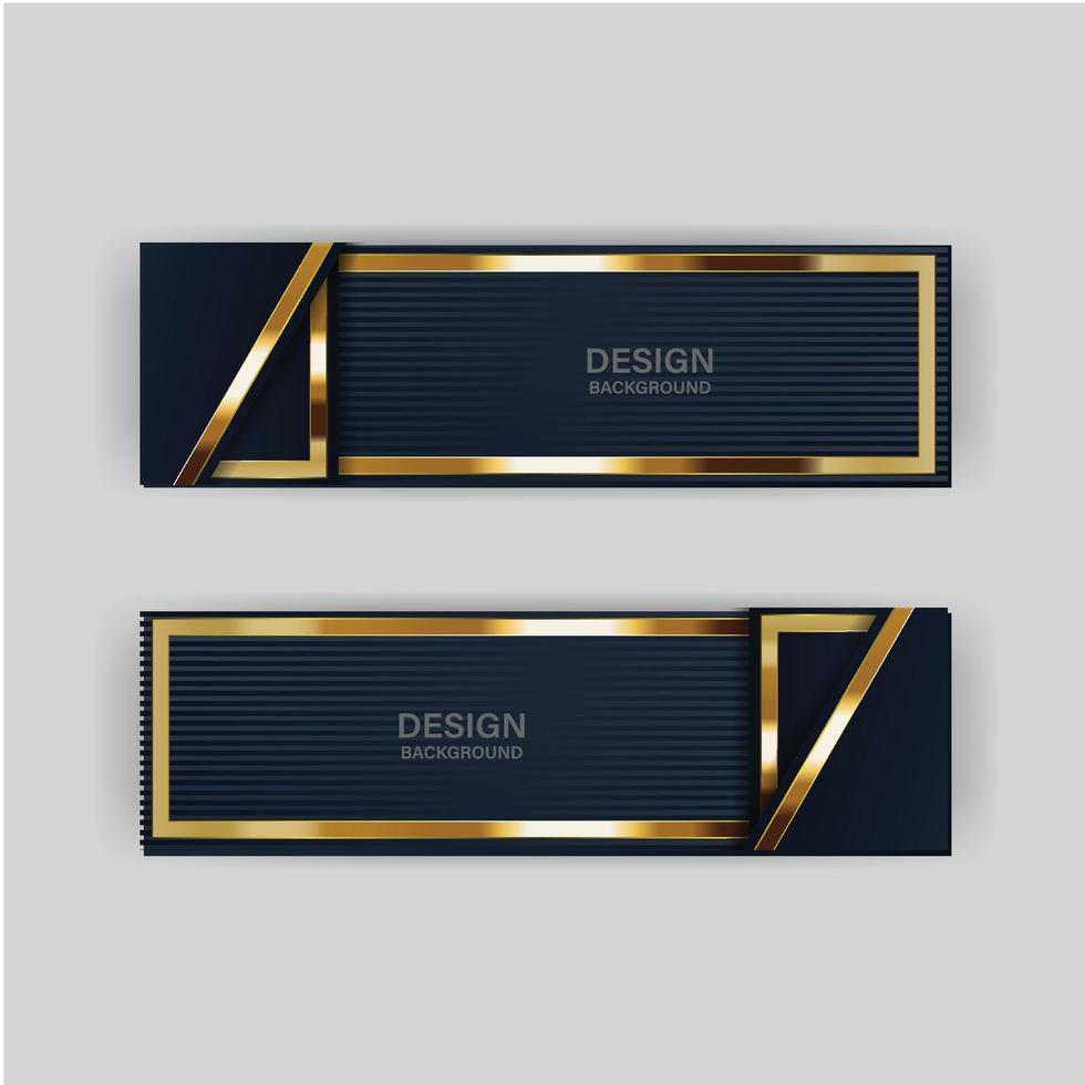 design de banner de ouro com luxo de ouro de estilo moderno minimalista vetor