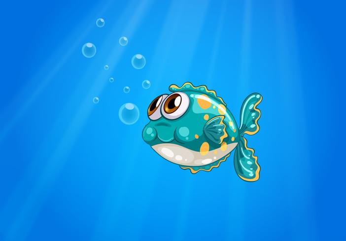 Um peixe bolha debaixo do mar vetor