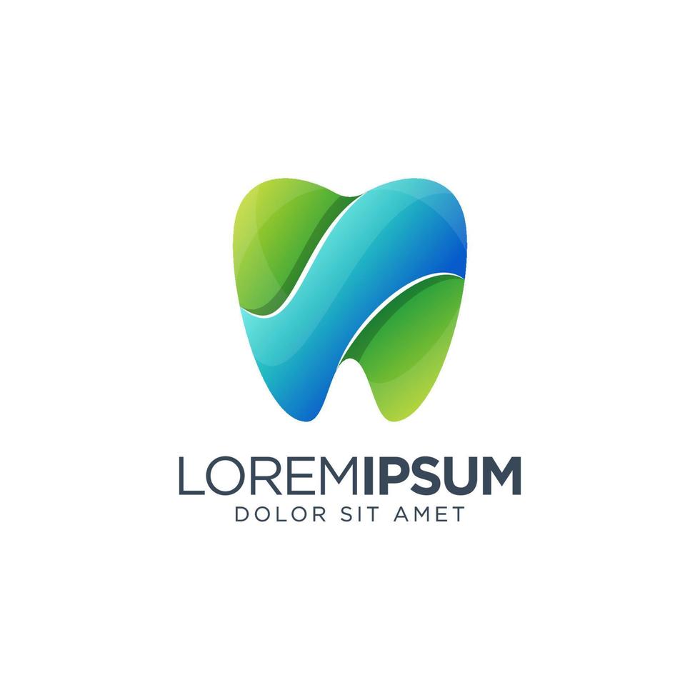 design de logotipo dental colorido vetor
