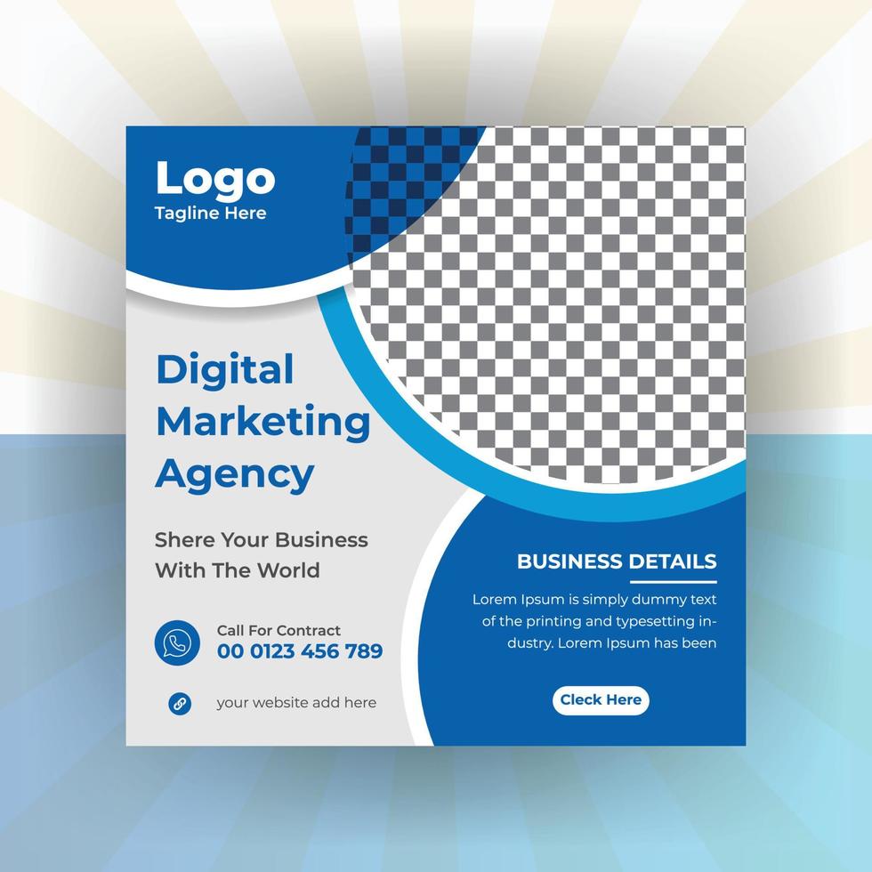 post de mídia social de promoção de marketing de negócios criativos, vetor gratuito de design de banner digital da web