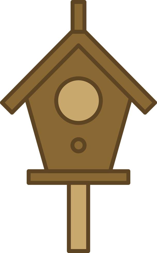 vetor de ícone de contorno cheio de casa de pássaro