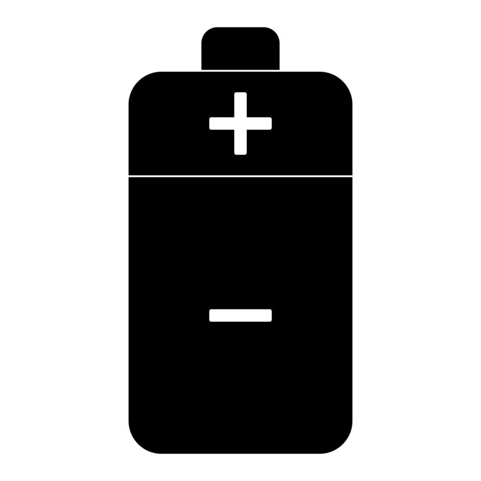 ícone de bateria cor preta ilustração vetorial imagem estilo simples vetor