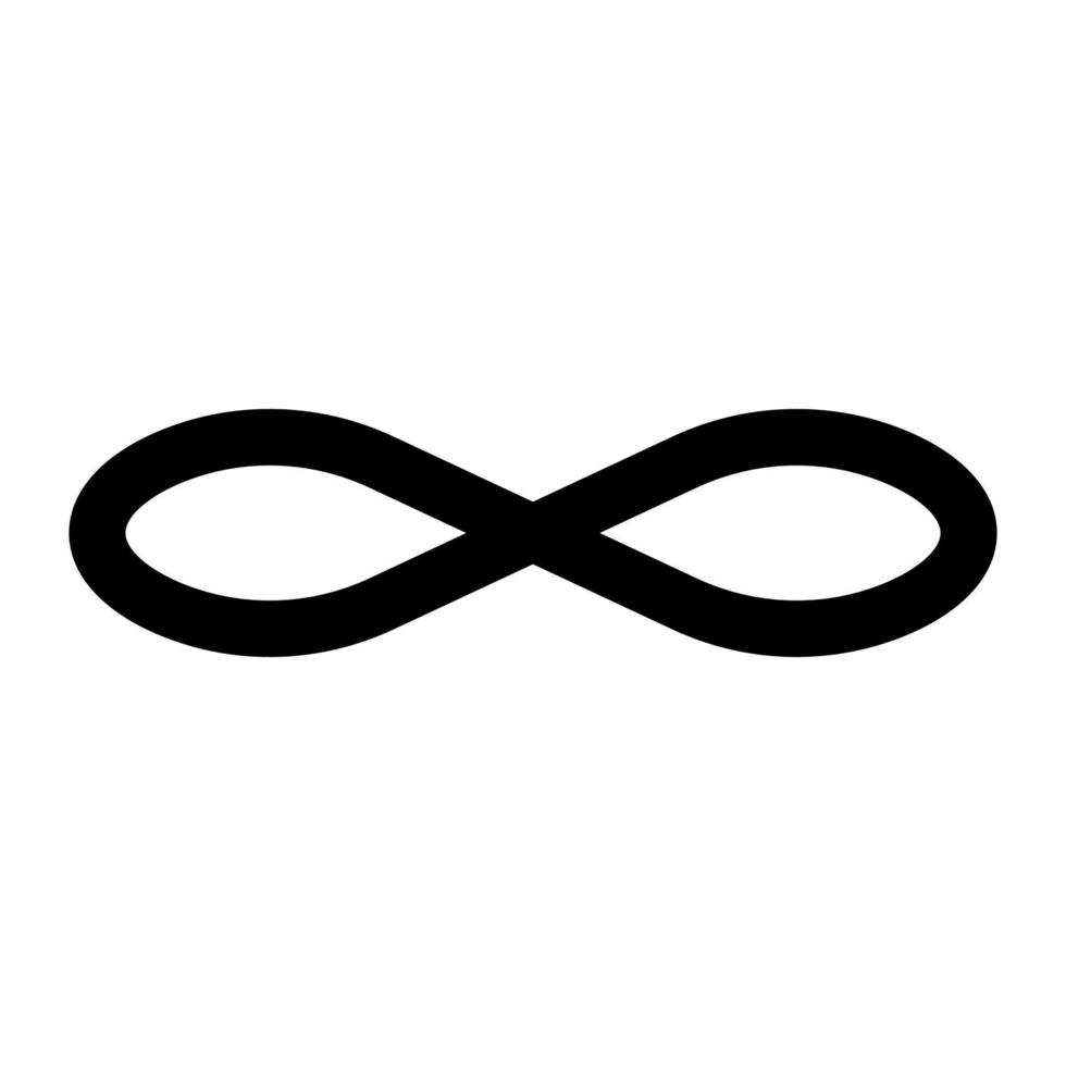 símbolo do infinito ícone cor preta ilustração vetorial imagem estilo simples vetor