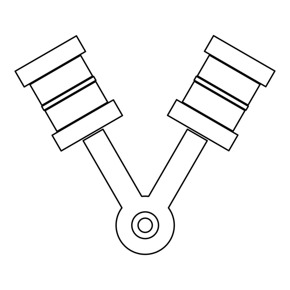 pistões o ícone de cor preta. vetor