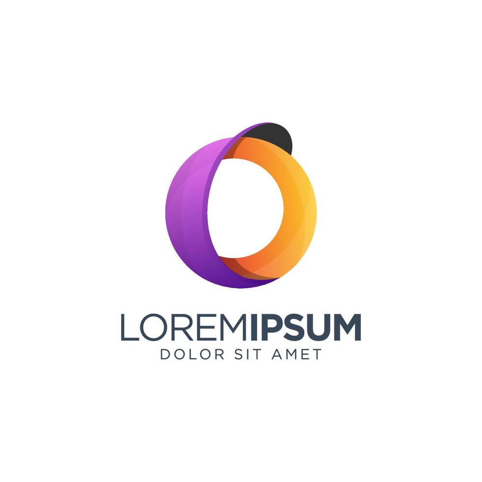 letra o design de logotipo colorido vetor