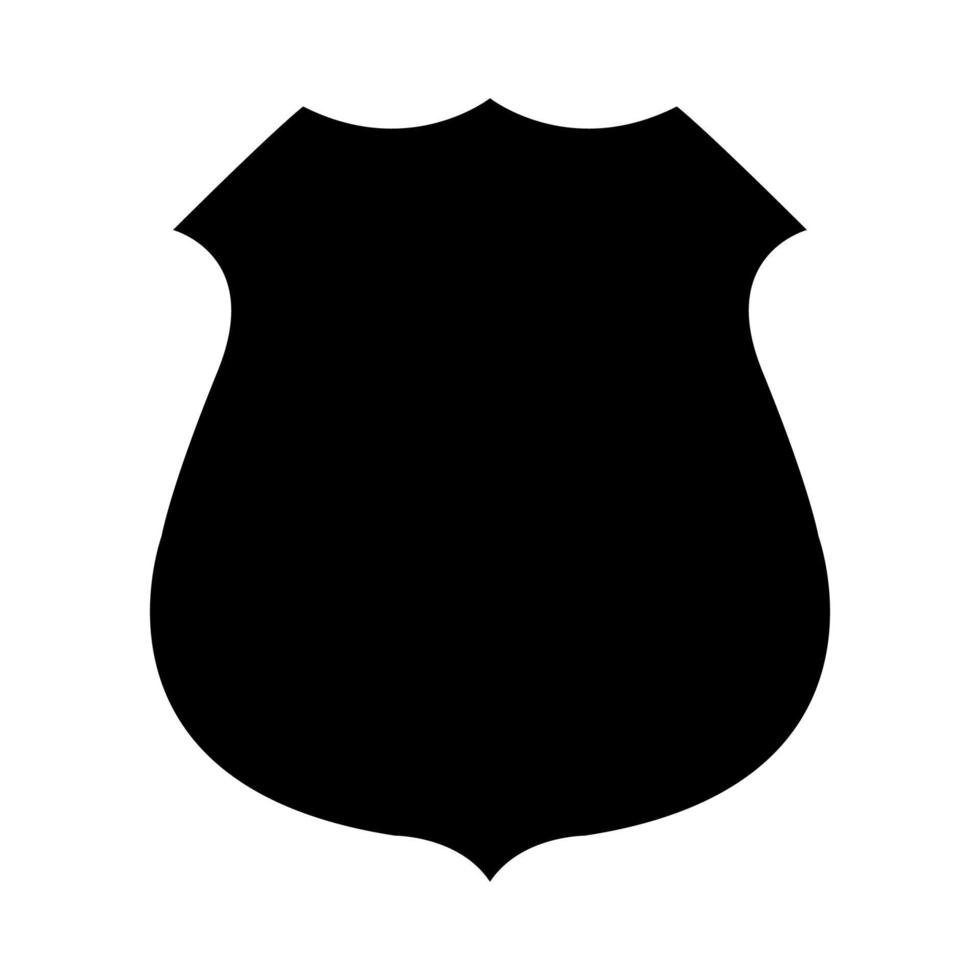 ícone preto do distintivo da polícia. vetor