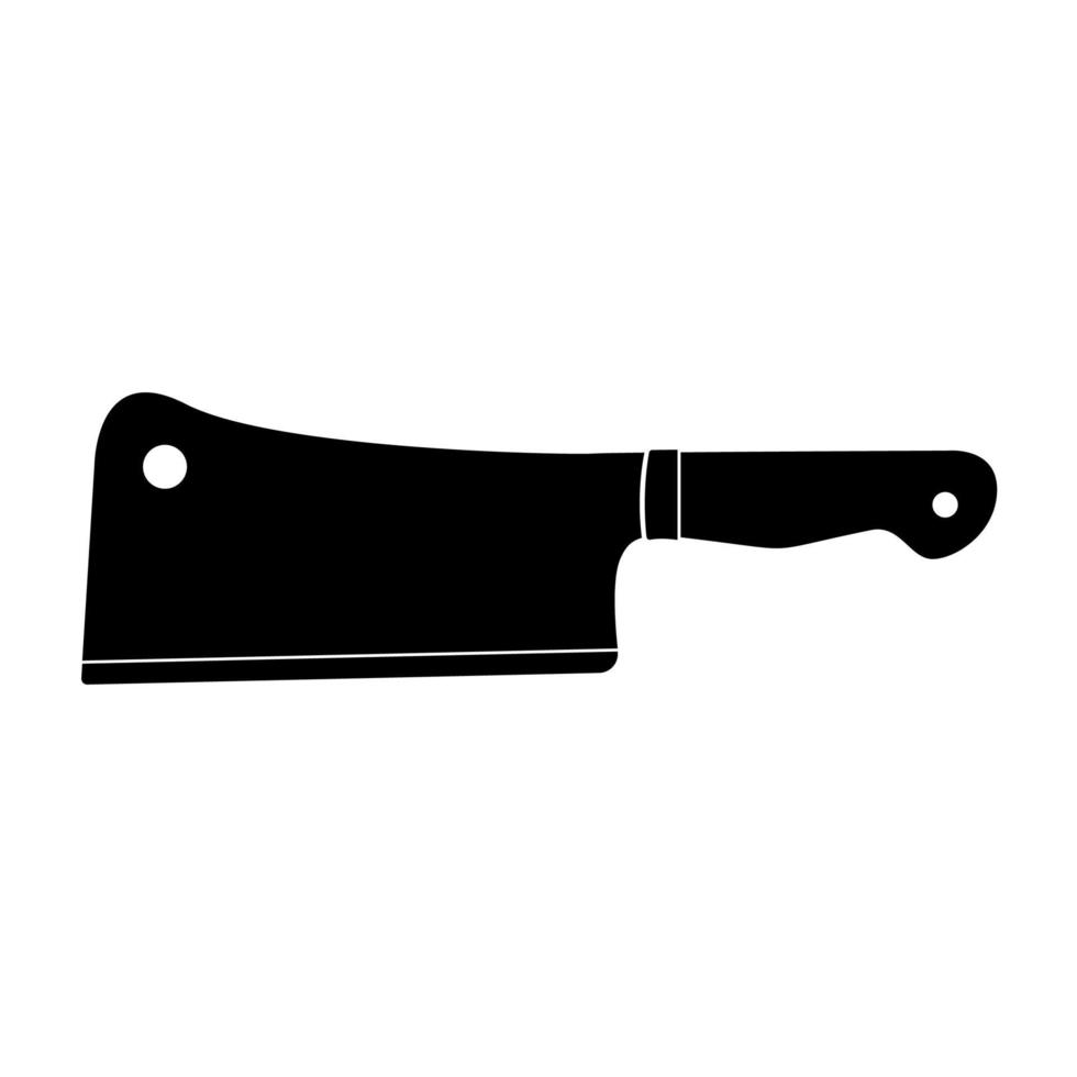 estilo simples de imagem de ilustração vetorial de cor preta ícone de faca de carne vetor