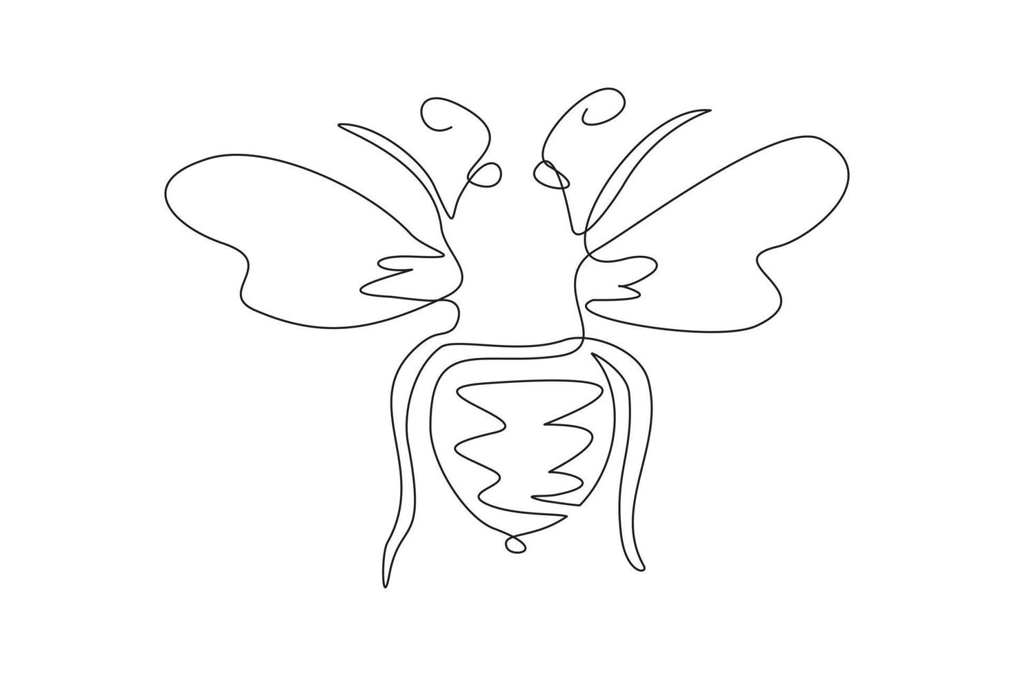um único desenho de linha de abelha fofa para a identidade do logotipo da empresa. conceito de ícone de fazenda de abelhas de forma animal de vespa. linha contínua moderna desenhar ilustração vetorial de design gráfico vetor