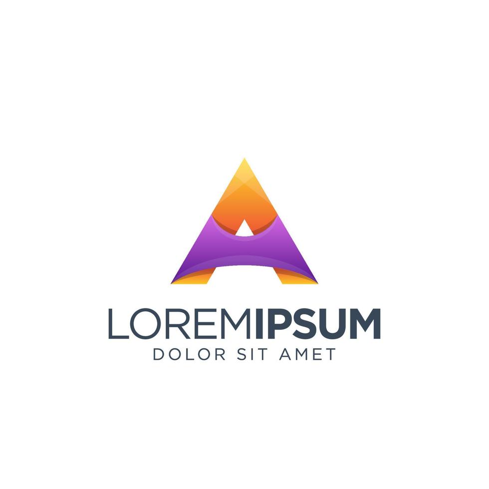 carta um design de logotipo colorido vetor