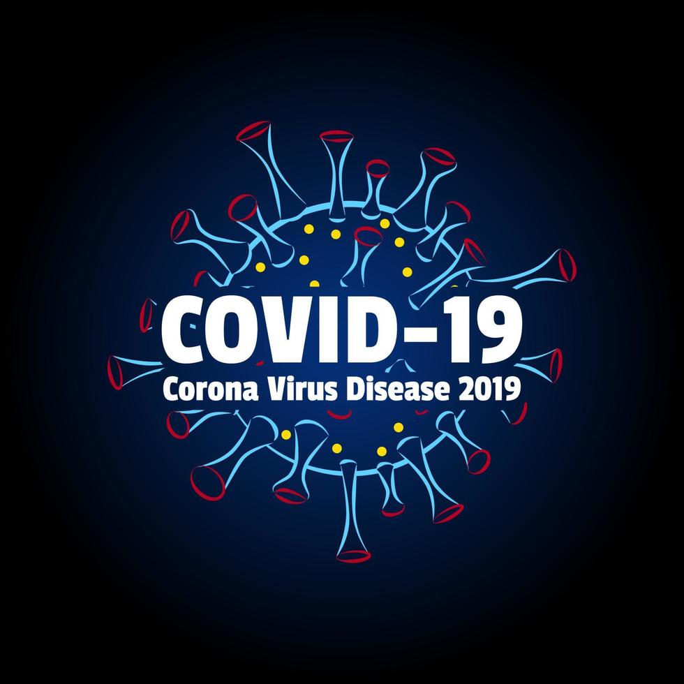 covid-19 doença do vírus corona 2019 conceito de design de logotipo vetor