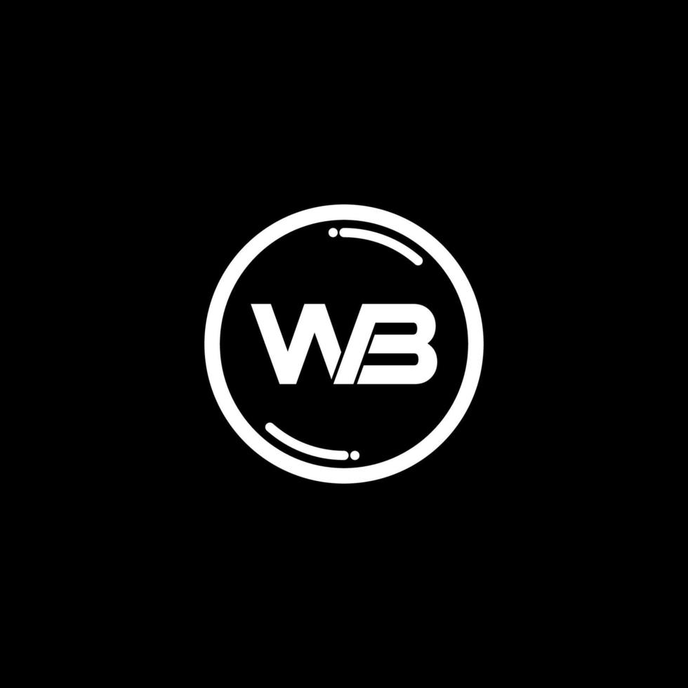 letra wb no design do logotipo do círculo vetor