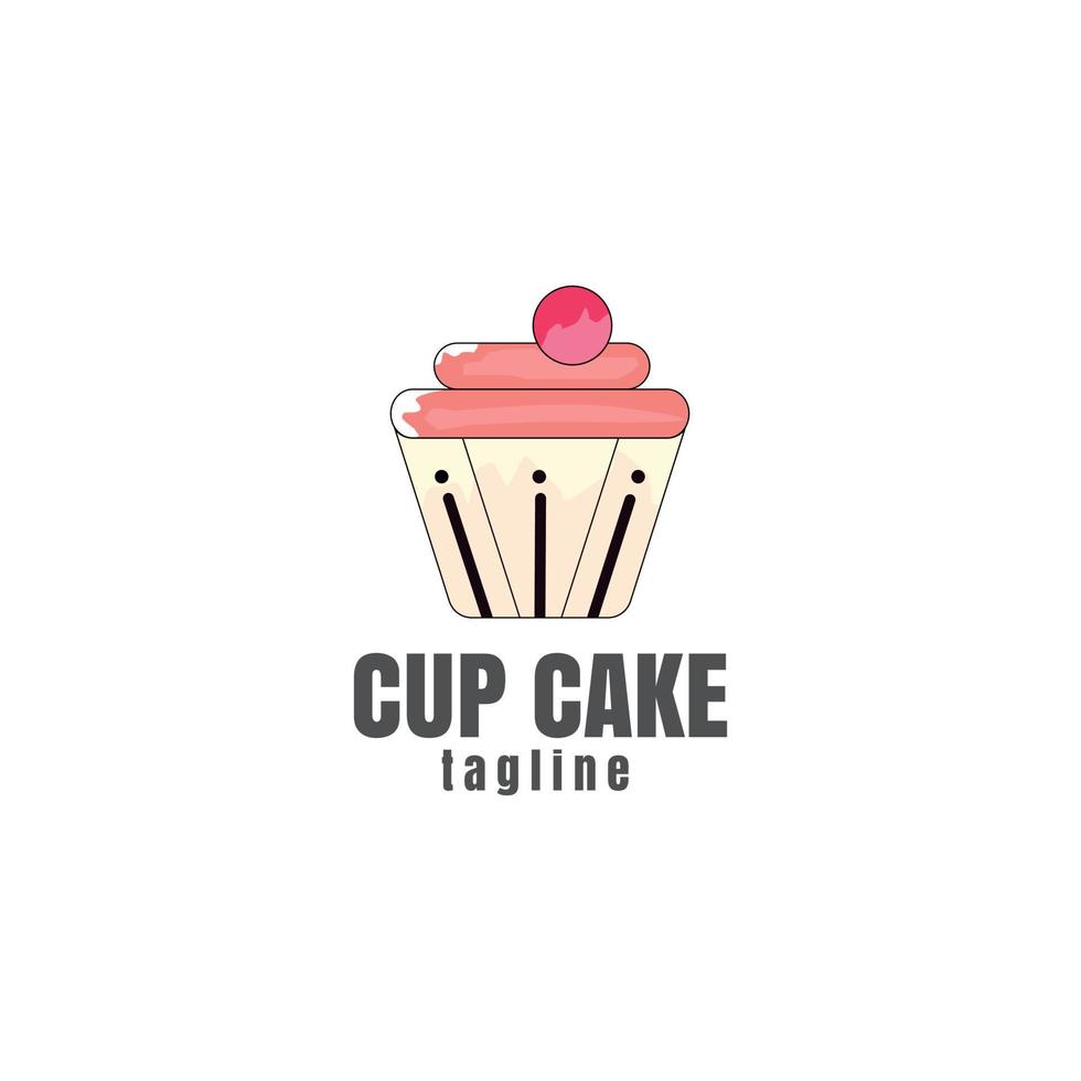 design de logotipo de cupcake mínimo para negócios de panificação vetor