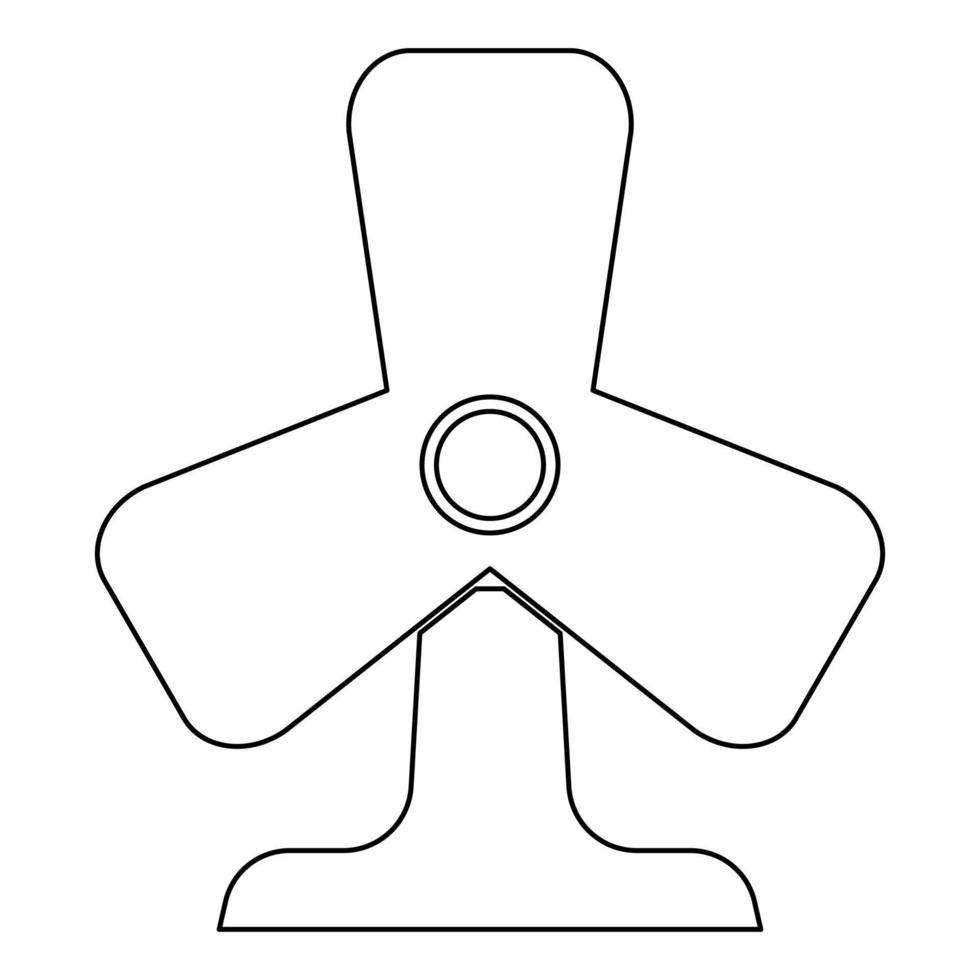 ícone de linha de contorno de contorno de ventilador ícone de ilustração vetorial de cor preta estilo plano fino vetor