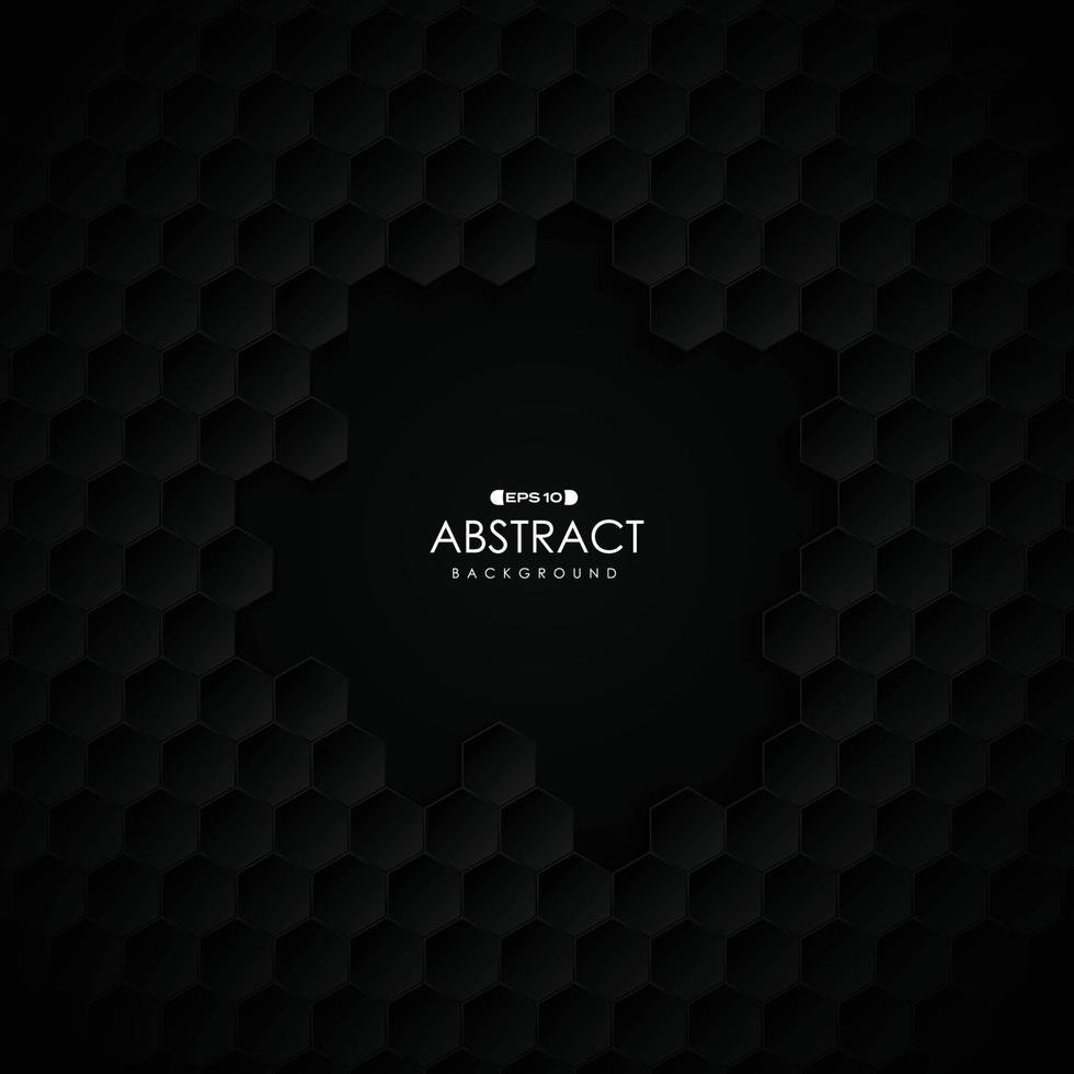 abstrato gradiente preto padrão hexagonal arte capa design de fundo. ilustração vetorial eps10 vetor