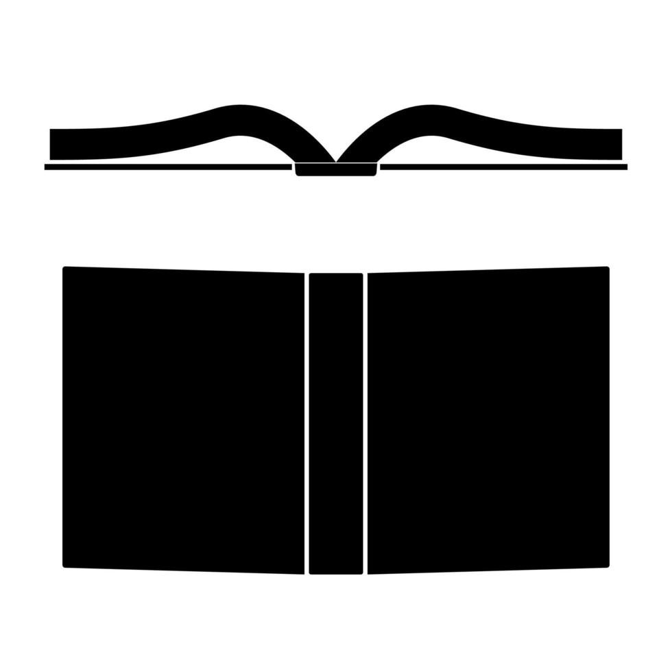 estilo plano de imagem de ilustração vetorial de cor preta de ícone de livro vetor